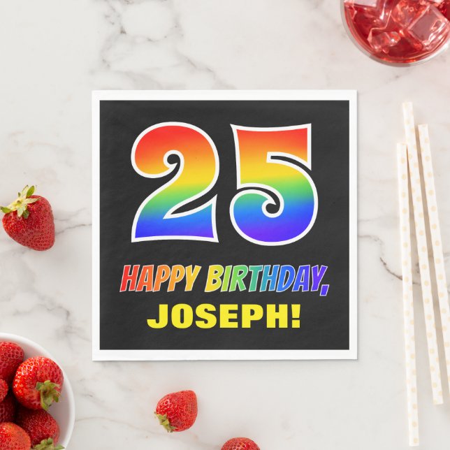 Guardanapo De Papel 25 Aniversário: Negrito, Divertido, Simples, Arco- (Insitu)