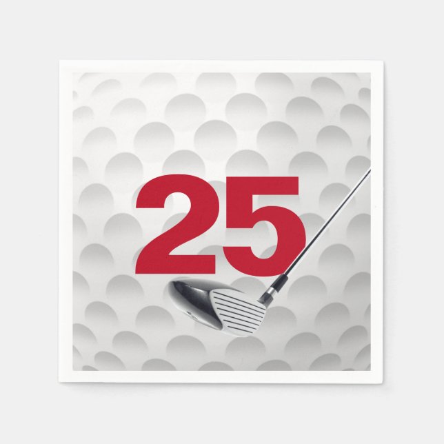 Guardanapo De Papel 25 Birthday Golf Ball (Frente)
