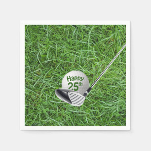 Guardanapo De Papel 25 Birthday Golf Ball and Club Napkins