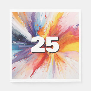 Guardanapo De Papel 25 Birthday Paint Blast Napkins