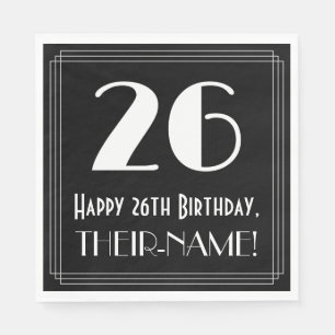 Guardanapo De Papel 26. º aniversário ~ Art Deco inspirou o "26", no