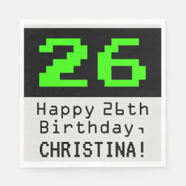 Guardanapo De Papel 26.º aniversário - Estilo Nerdy / Geeky "26" & Nom