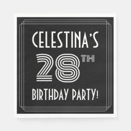 Guardanapo De Papel 28.a Festa de aniversário: Estilo de Deco de Arte 