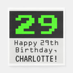 Guardanapo De Papel 29.º aniversário - Estilo Nerdy / Geeky "29" & N