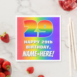 Guardanapo De Papel 29th Birthday: Colorful, Fun Rainbow Pattern # 29