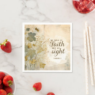 Guardanapo De Papel 2 Corinthians 5:7 Caminhamos por Faith Bíblia Vers