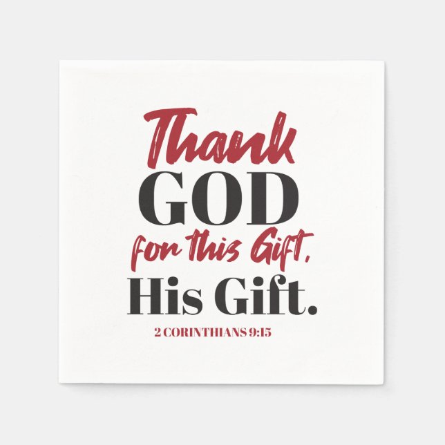 Guardanapo De Papel 2 Corintianos 9:15 design bíblia I (Frente)