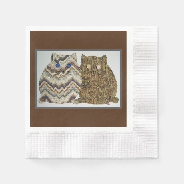 Guardanapo De Papel 2 Gatos Gordos #1 (Frente)