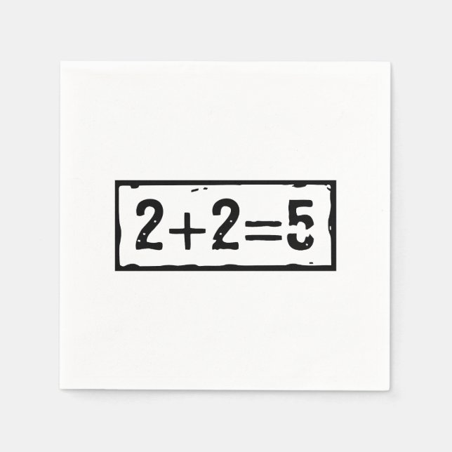 Guardanapo De Papel 2 mais 2 é igual a 5 (Frente)