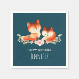 Guardanapo De Papel 2 Raposas Vermelhas Cachorras Design