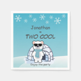 Guardanapo De Papel 2nd Birthday Boy Two Cool Polar Bear Iglo  