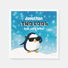 Guardanapo De Papel 2nd Birthday Two Cool Penguin Boy