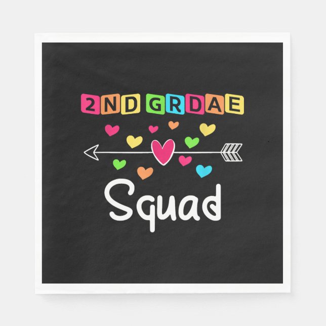 Guardanapo De Papel 2nd grade Teacher Shirts School Team Second Grade (Frente)