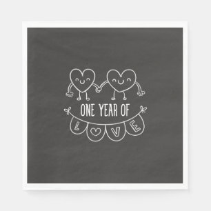 Guardanapo De Papel 3º Aniversário Gift Chalk Hearts