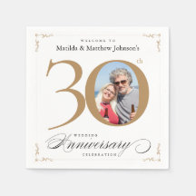 30 Aniversário Clássico Branco da Caligrafia Doura