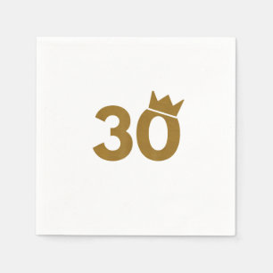 Guardanapo De Papel 30 Coroa Dourada - Presentes aniversário de 30 ano