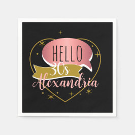 Guardanapo De Papel 30th birthday hello 30 Personalized heart