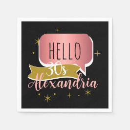 Guardanapo De Papel 30th birthday hello 30 Stylish Personalized