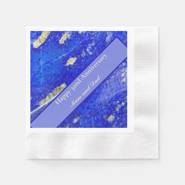 Guardanapo De Papel 32º aniversário de casamento editável (Frente)