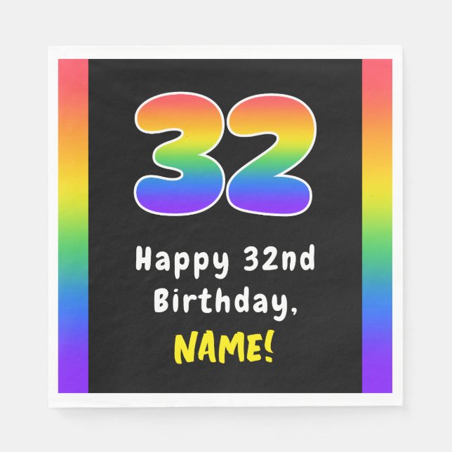 Guardanapo De Papel 32º Aniversário: Rainbow Spectrum # 32, Custom Nam (Frente)