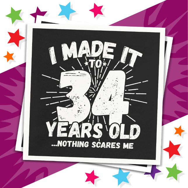 Guardanapo De Papel 34 anos Sarcástico Meme Engraçado 34 anos aniversá (Criador carregado)