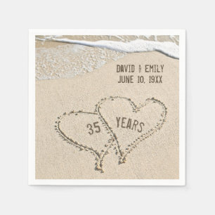 Guardanapo De Papel 35º Aniversário do Beach Hearts Napkins