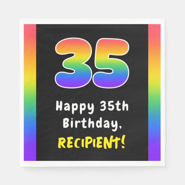 Guardanapo De Papel 35.º aniversário: Rainbow Spectrum # 35, Nome Pers (Frente)