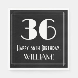 Guardanapo De Papel 36º aniversário ~ Arte Deco Inspirou "36", Nome