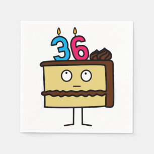 Guardanapo De Papel 36th Bolo de aniversário com velas