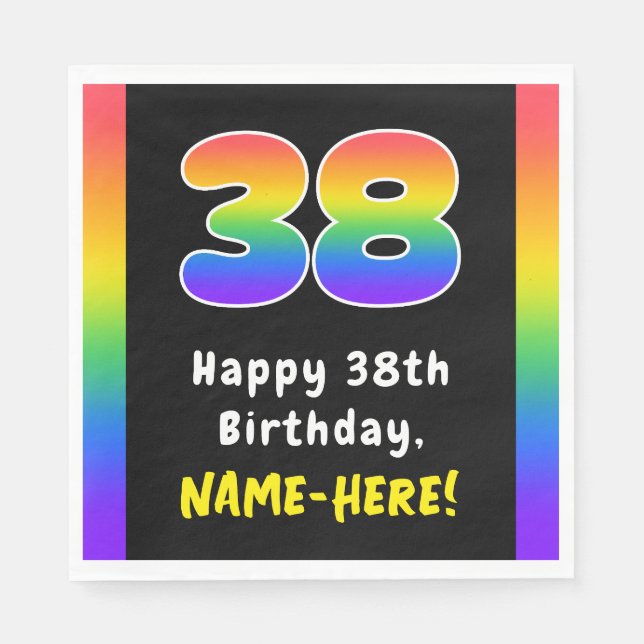 Guardanapo De Papel 38.º aniversário: Rainbow Spectrum # 38, Nome Pers (Frente)