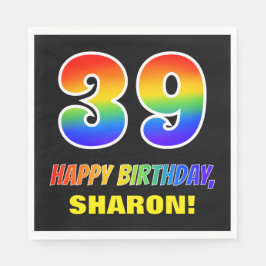 Guardanapo De Papel 39º aniversário: Negrito, Divertido, Simples, Arco