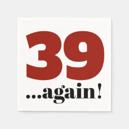 Guardanapo De Papel 39 celebrações de aniversário cerery red