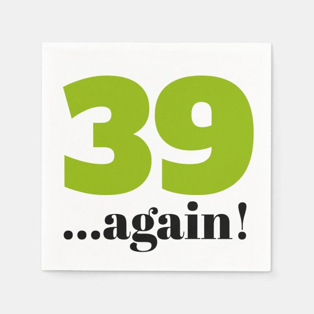 Guardanapo De Papel 39 comemoração do aniversário verde da maçã (Frente)