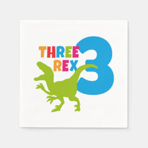 Guardanapo De Papel 3 Tema Rex Dinossaur Terceiro Aniversário
