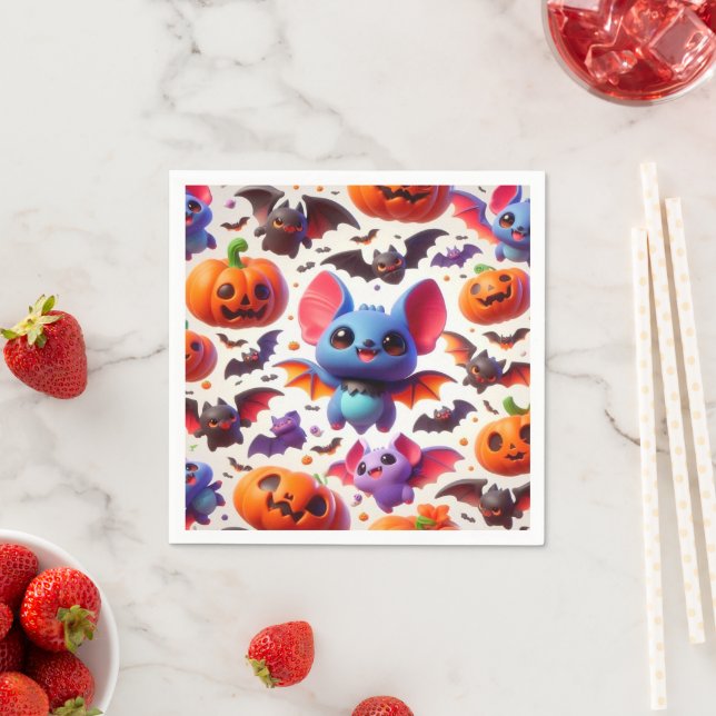Guardanapo De Papel 3D cute bats halloween (Insitu)