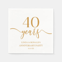Guardanapo De Papel 40º Aniversário de Casamento do Elegante Champagne