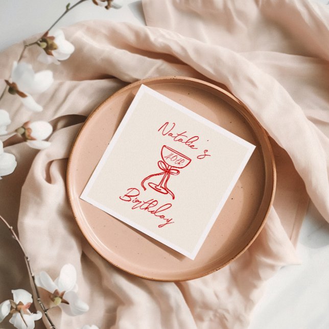 Guardanapo De Papel 40º Aniversário do Vidro de Champanhe Retrorna Des (Criador carregado)