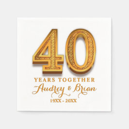 Guardanapo De Papel 40º Aniversário Personalizado