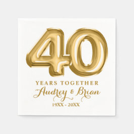 Guardanapo De Papel 40º Aniversário Personalizado