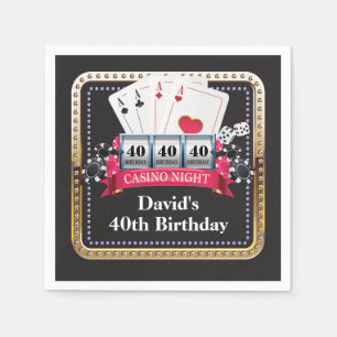 Guardanapo De Papel 40º Poker Play Card Casino Aniversário Napkins
