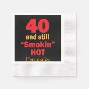 Guardanapo De Papel 40 e ainda aniversário de 40 anos quente de Smoki
