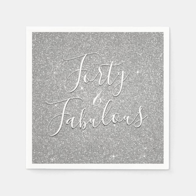 Guardanapo De Papel 40 e Fabulosa relva de aniversário (Frente)