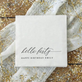 Guardanapo De Papel 40th Birthday Party Hello 40 Modern Milestone