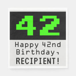 Guardanapo De Papel 42º Aniversário - Estilo Nerdy / Geeky "42" & Nome