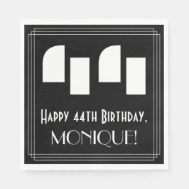 Guardanapo De Papel 44 Aniversário: Art Deco Inspirou "44" + Nome