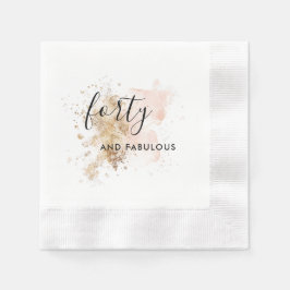 Guardanapo De Papel 44aniversário de 40 anos, Rosa E Dourado