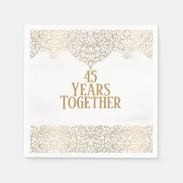 Guardanapo De Papel 45º Aniversário Dourado Lugar Em Napkins Branco