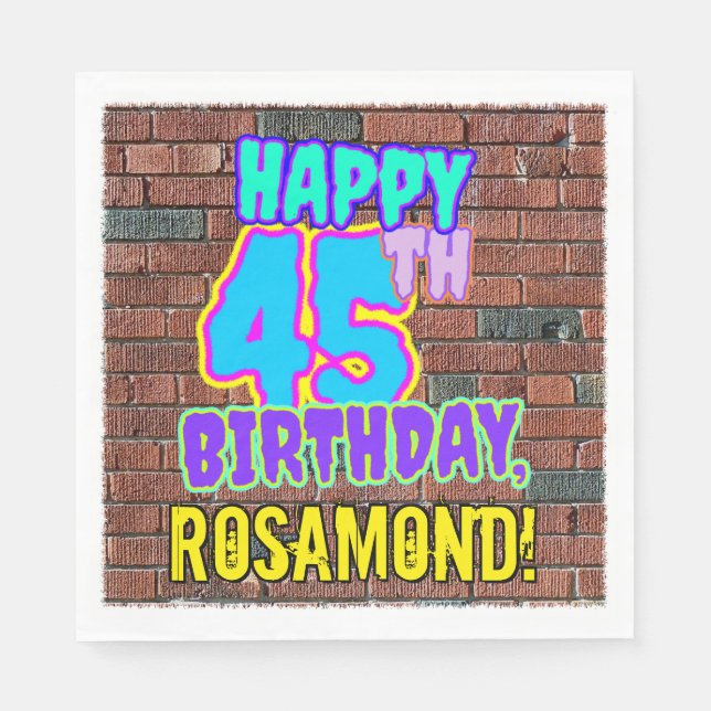 Guardanapo De Papel 45º Aniversário ~ Visual Divertido e Urbano Inspir (Frente)