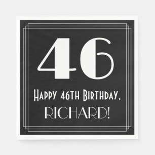 Guardanapo De Papel 46º aniversário ~ Arte Deco Inspirou "46", Nome