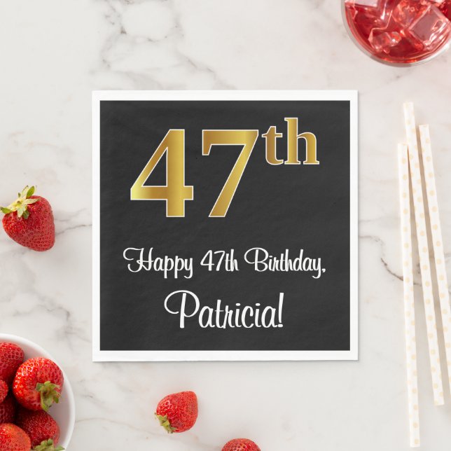 Guardanapo De Papel 47º aniversário ~ Legant Luxurious Faux Dourado Lo (Insitu)